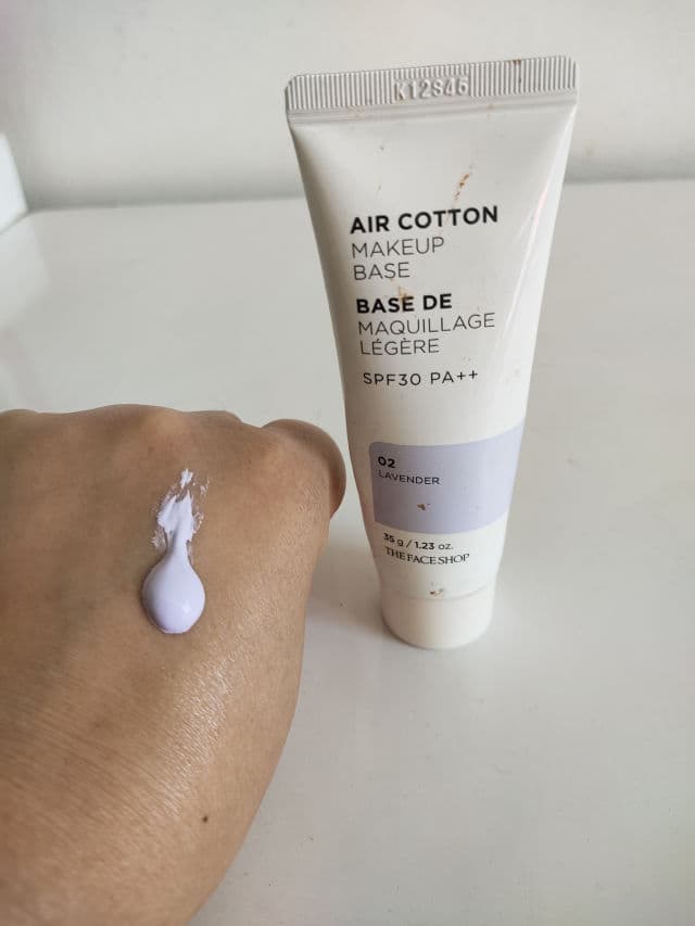THE FACE SHOP Air Cotton Makeup Base SPF30 PA++ (02 Lavender) review photo by mazeltam