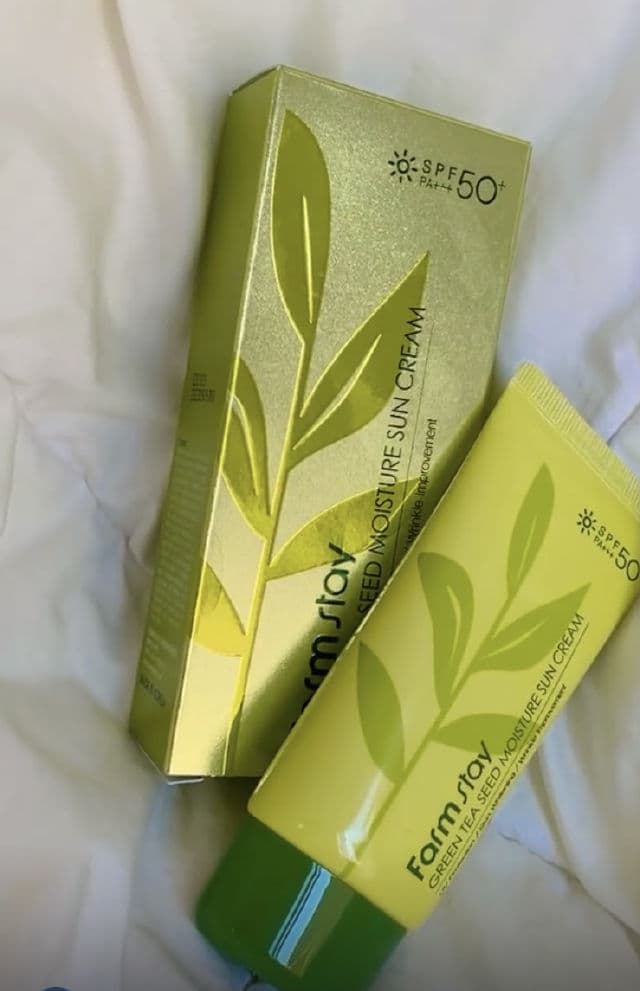 Farmstay Green Tea Seed Moisture Sun Cream SPF50+ PA+++ review photo by meljskin 