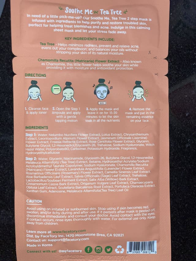 FaceTory Soothe Me Tea Tree Mask  review photo by mhid