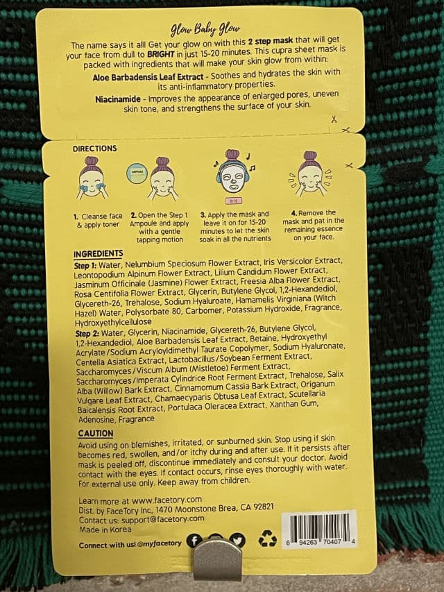 FaceTory Glow Baby Glow - Step 2 Mask review photo by mhid