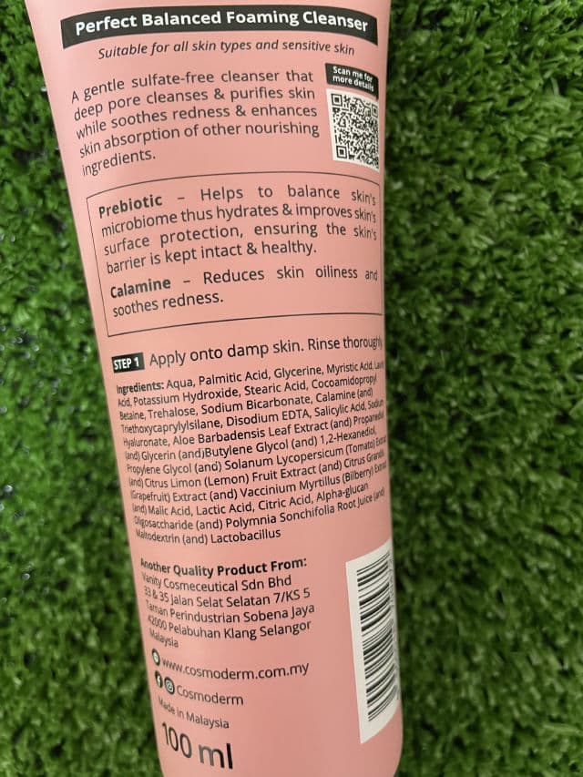Cosmoderm Perfect Balanced Foaming Cleanser (Prebiotic+Calamine) review photo by muhdfaiz