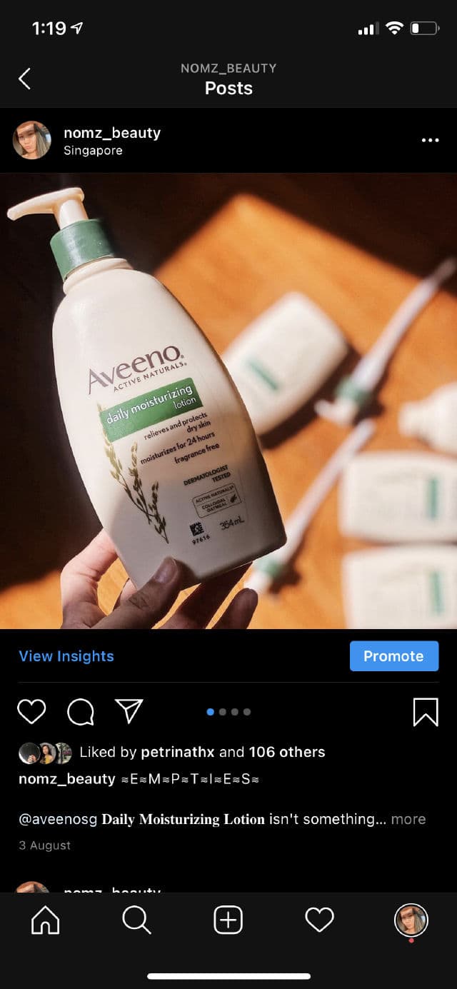 Aveeno Daily Moisturizing Lotion, Fragrance-Free review photo by nomzbeauty