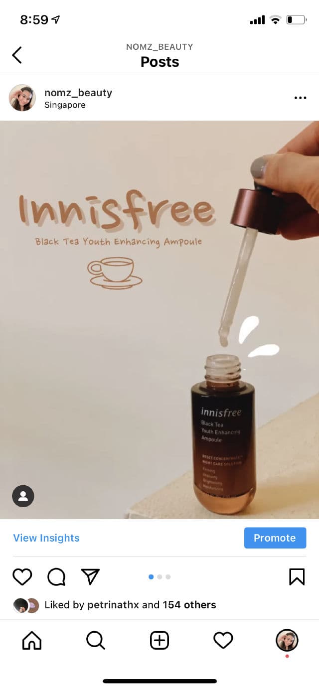 INNISFREE Black Tea Youth Enhancing Ampoule review photo by nomzbeauty