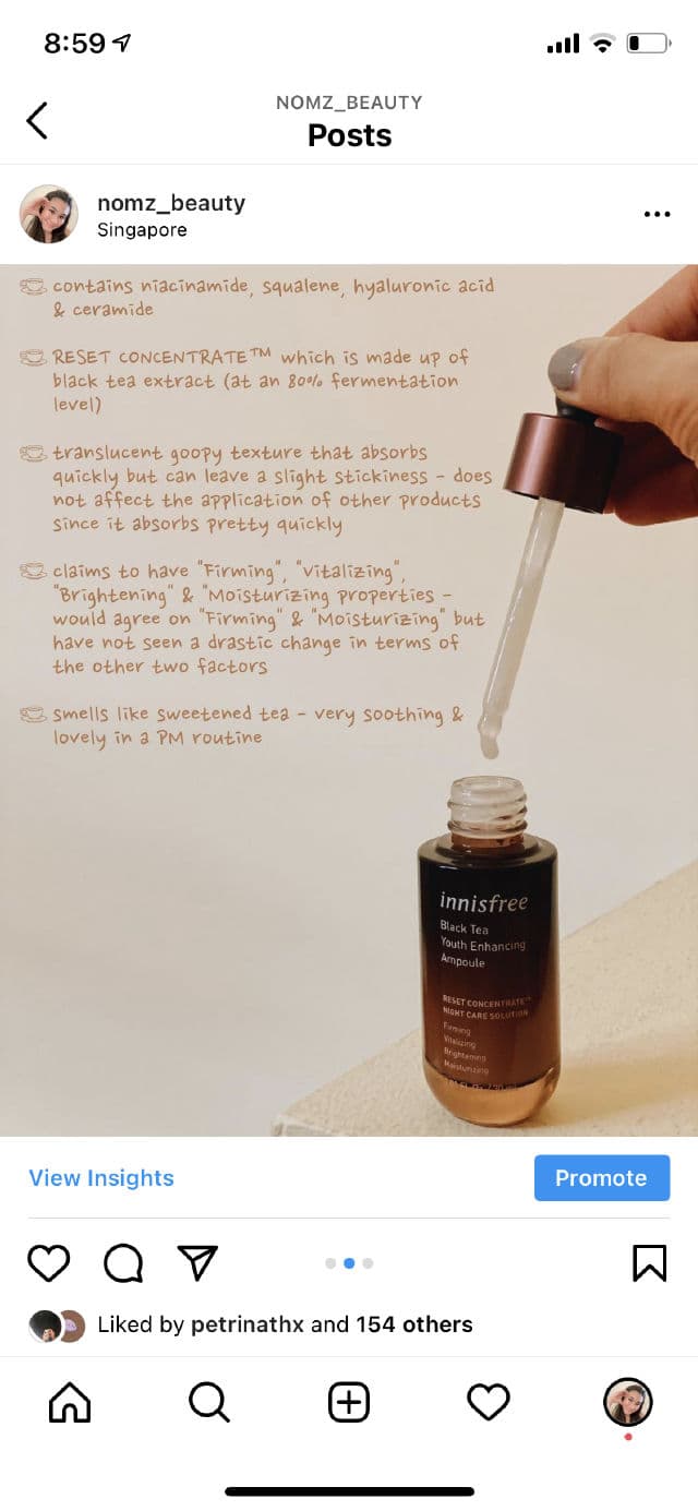 INNISFREE Black Tea Youth Enhancing Ampoule review photo by nomzbeauty