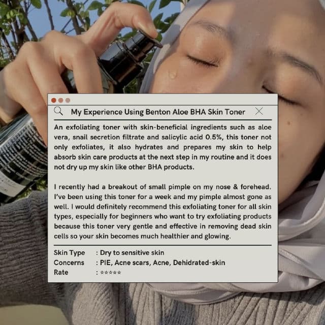 BENTON Aloe BHA Skin Toner review photo by poetrydiane