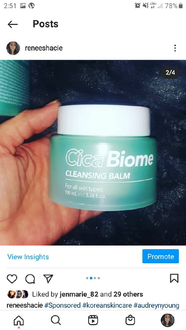 Audrey & Young Cica Microbiome Cleansing Balm review photo by reneeshacie