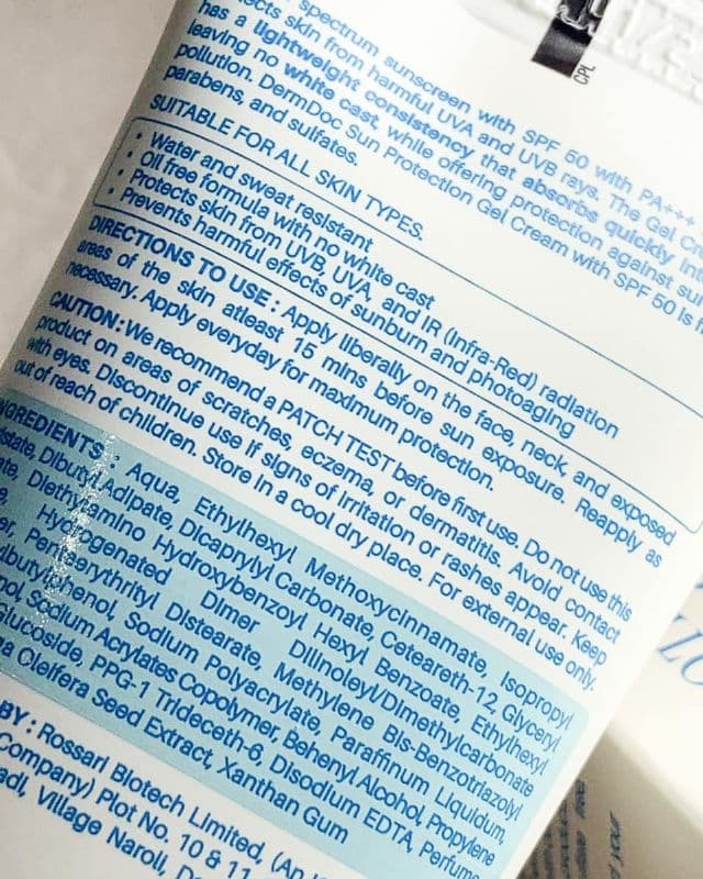 DermDoc Sun Protection Gel Cream SPF 30 PA+++ review photo by seeskincareblog