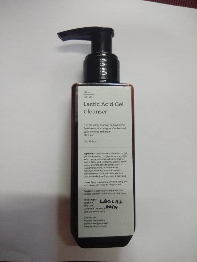 Dermitecture Lactic Acid Gel Cleanser review photo by shradhasingh
