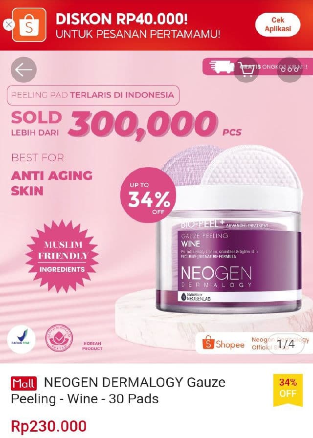 NEOGEN Dermalogy Bio-Peel Gauze Peeling Wine review photo by listyy