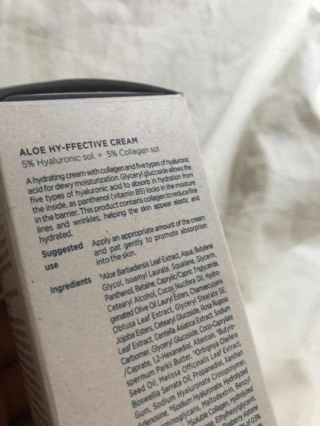 Aromatica Aloe Hy-ffective Cream review photo by skincarenectarine