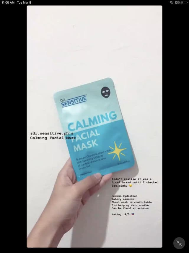 Dr. Sensitive Calming Bamboo Charcoal Mask review photo by skinmindph