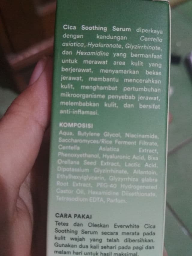 Everwhite Cica Soothing Serum review photo by skinnusa