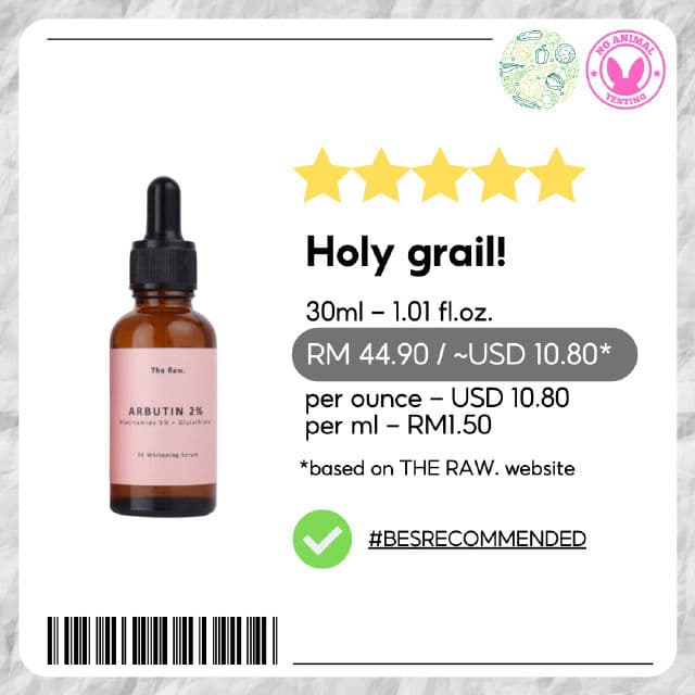 The Raw. Arbutin 2% + Niacinamide 5% + Glutathione review photo by skinwithbes