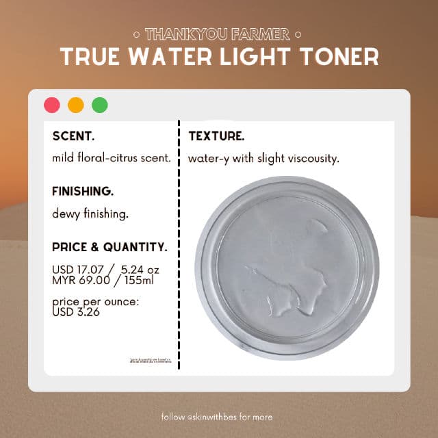 THANK YOU FARMER True Water Light Toner review photo by skinwithbes