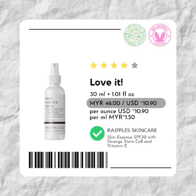 Raiffles Skin Essence SPF30	 review photo by skinwithbes