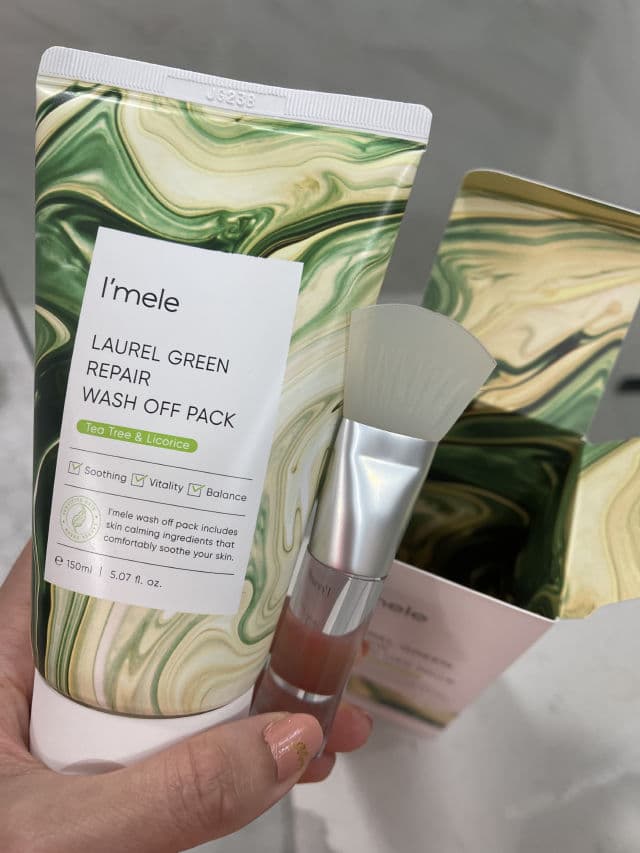 I'mele Laurel Green Repair Wash Off Face Mask Pack review photo by SansLittleWorld