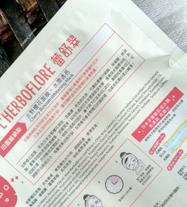 L'Herboflore Cherry Blossom Whitening Mask review photo by snugglebunnies