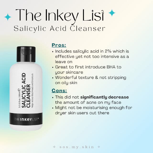 The Inkey List Salicylic Acid Cleanser review photo by sosmyskin