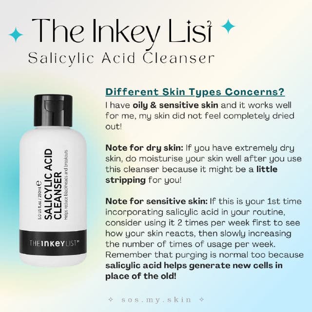 The Inkey List Salicylic Acid Cleanser review photo by sosmyskin