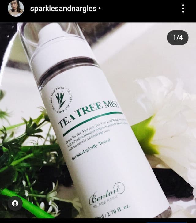 BENTON Tea Tree Mist review photo by sparklesandnargles