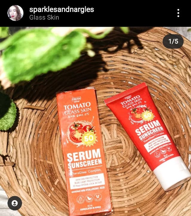 Fresh Skinlab Tomato Glass Skin Serum Sunscreen SPF 50 PA++ review photo by sparklesandnargles