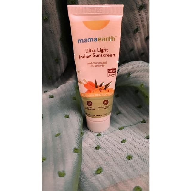 Mamaearth Ultra Light Indian Sunscreen with Carrot Seed, Turmeric & SPF 50 PA+++ review photo by thatskincaresisters