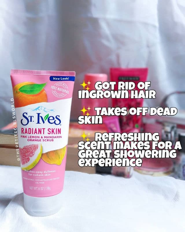 St. Ives Radiant Skin Pink Lemon & Mandarin Orange Scrub review photo by thepetitegirlsworld
