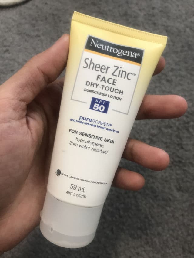 Neutrogena Sheer Zinc Face Dry-Touch Sunscreen Broad Spectrum SPF 50 review photo by Ruthieandskincare