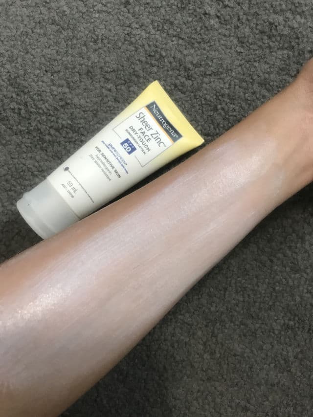 Neutrogena Sheer Zinc Face Dry-Touch Sunscreen Broad Spectrum SPF 50 review photo by Ruthieandskincare