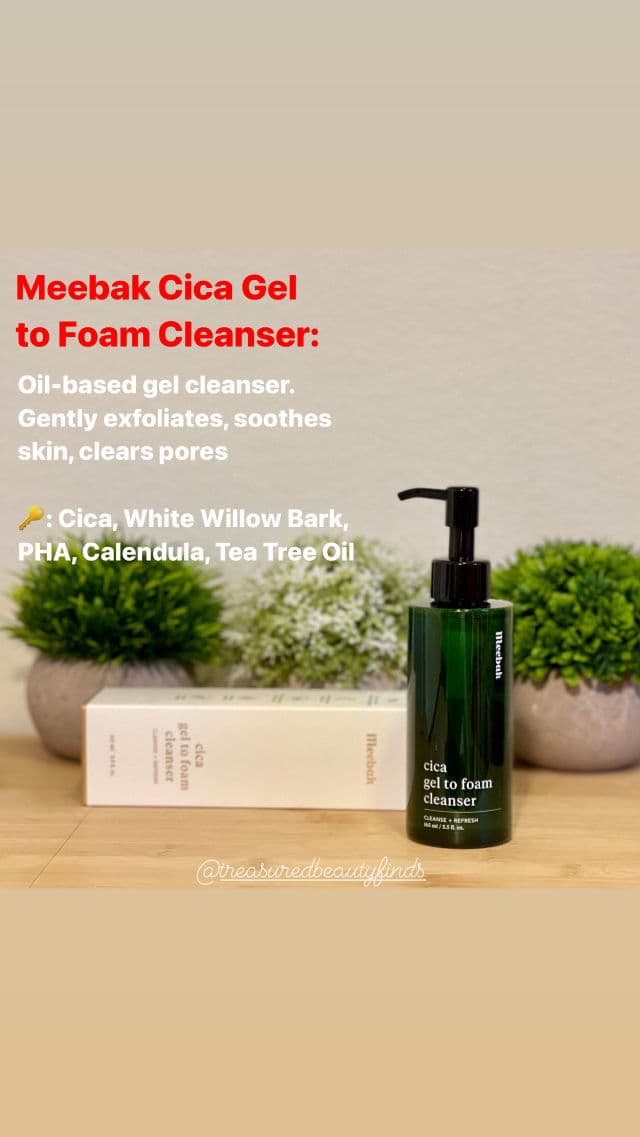 Meebak Cica Gel to Foam Cleanser review photo by treasuredbeautyfinds