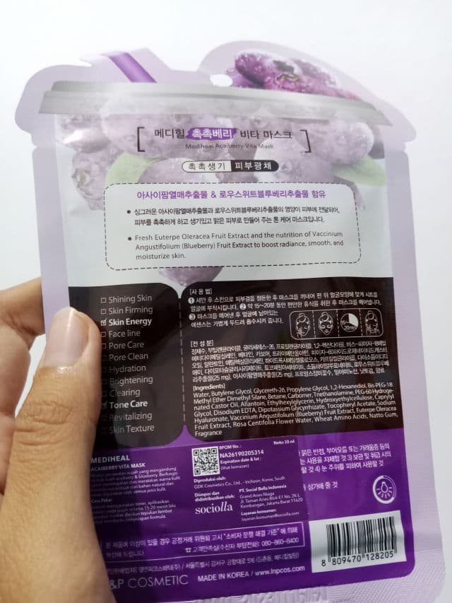 MEDIHEAL Acaiberry Ade Mask review photo by yunzie