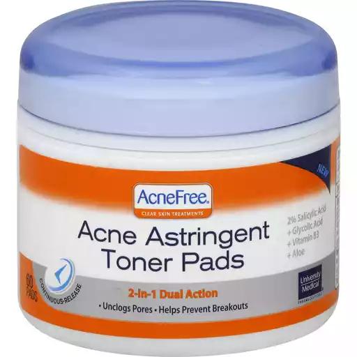 Acne Astringent Toner Pads 2-in-1 Dual Action