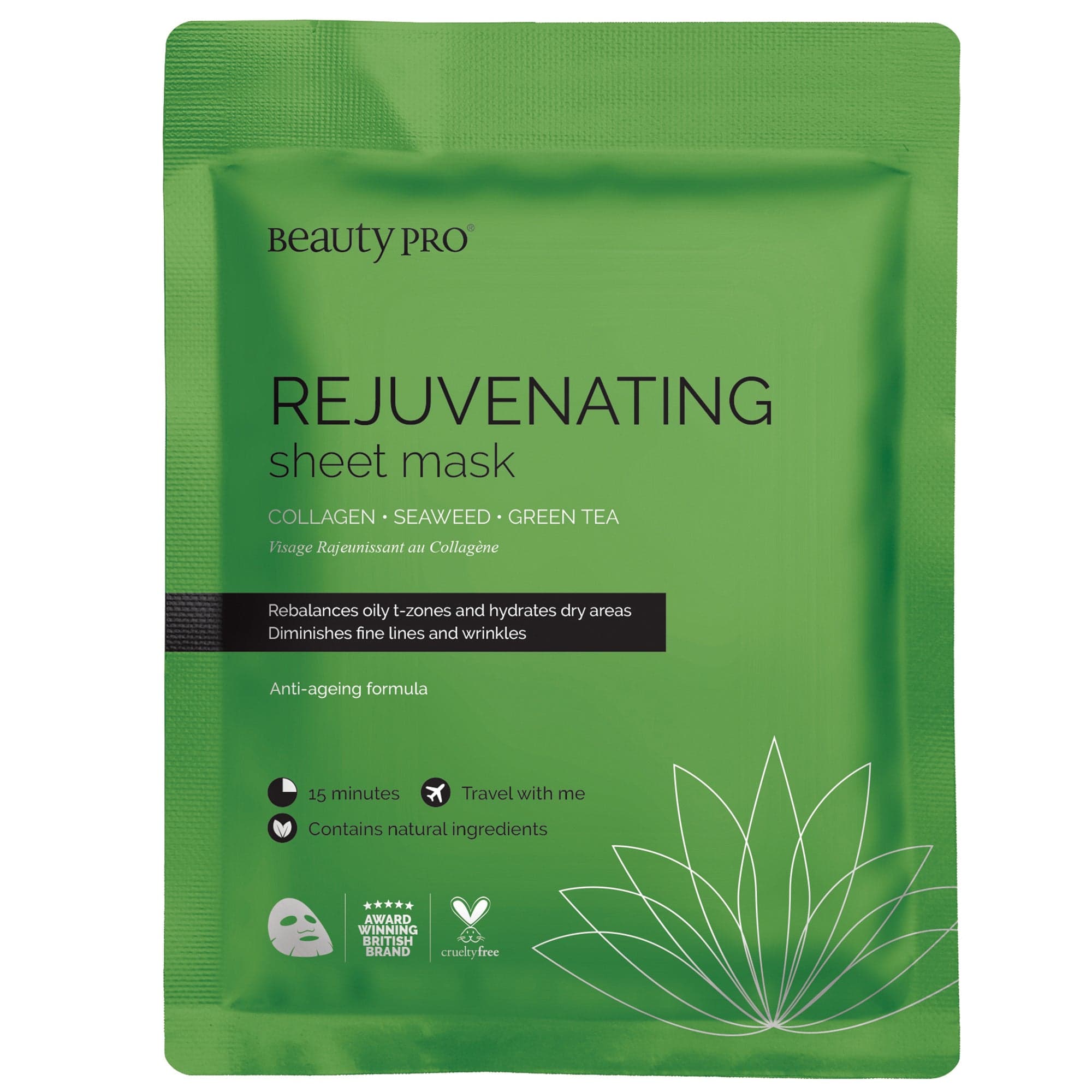 Rejuvenating Sheet Mask with Collagen, Seaweed & Green Tea