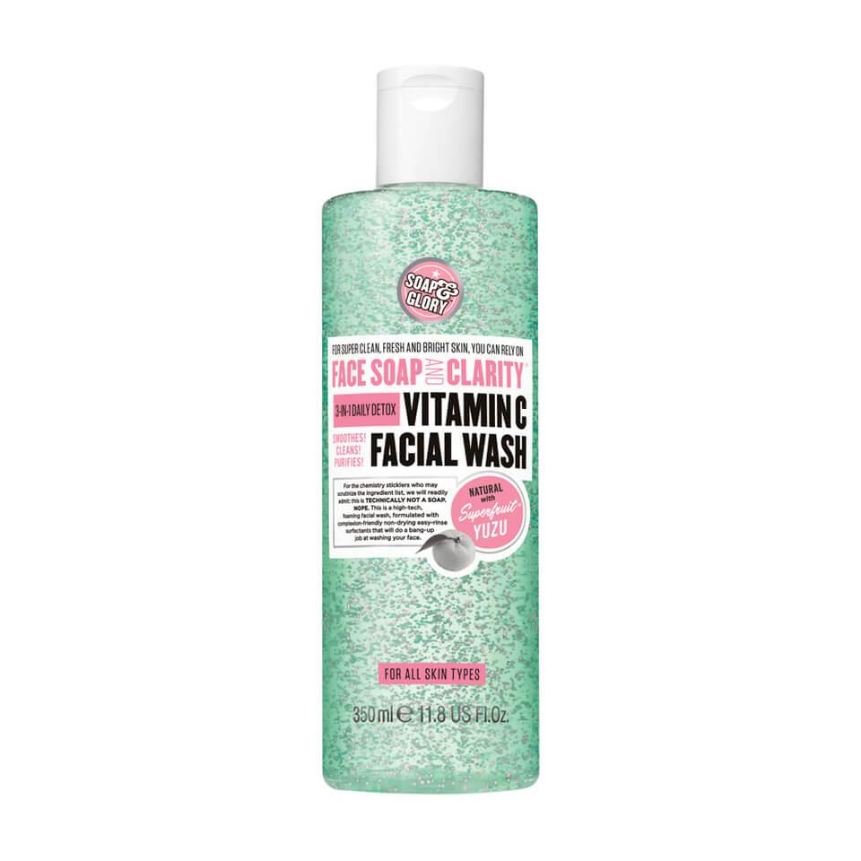 Soap & Glory Face Soap and Clarity 3-in-1 Daily Detox Vitamin C Facial Wash Refreshing Chamomile & Mint