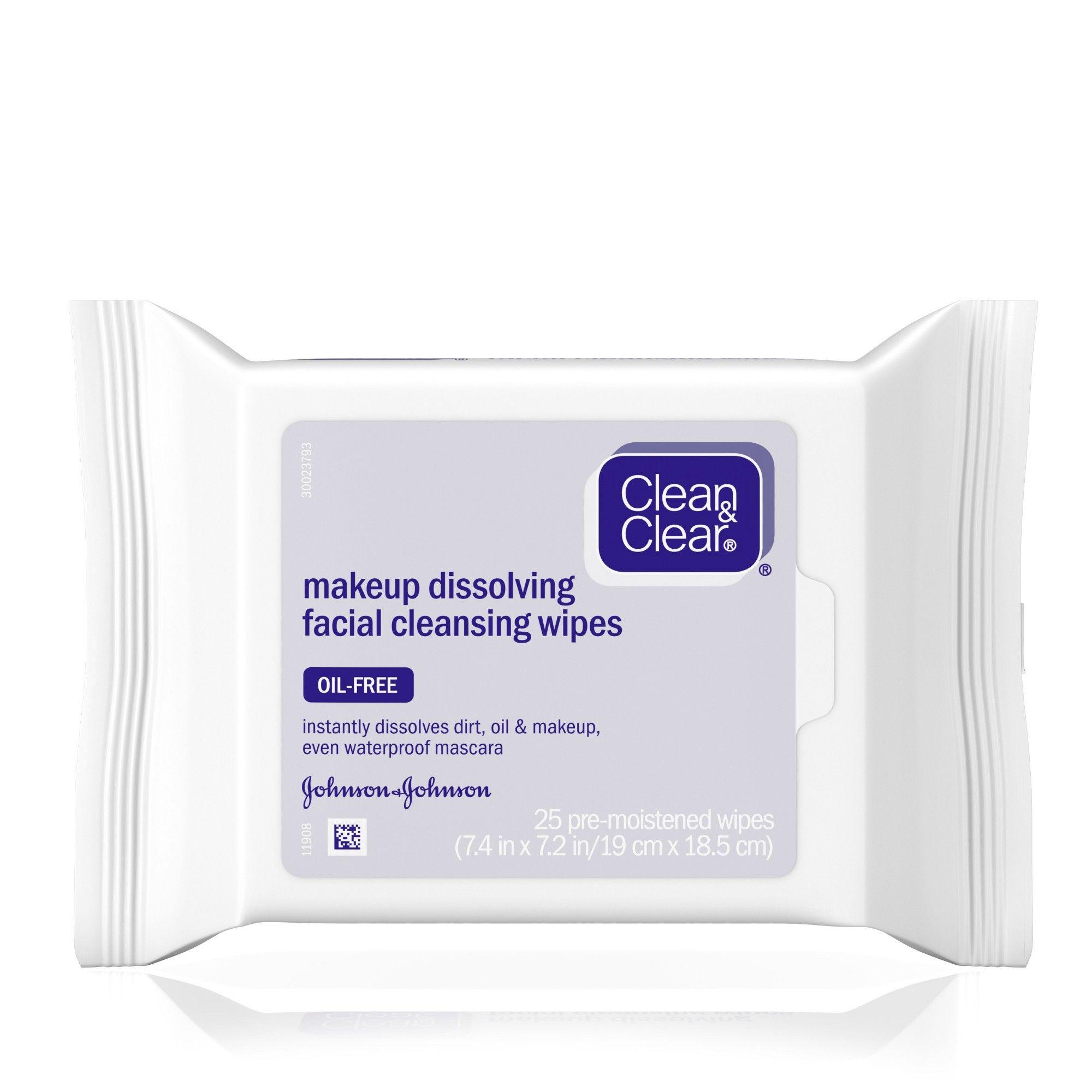 Makeup Dissolving Facial Cleansing Wipes, Oil-Free