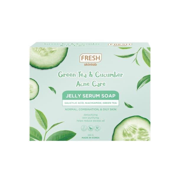 Green Tea and Cucumber Acne Care Jelly Serum Soap