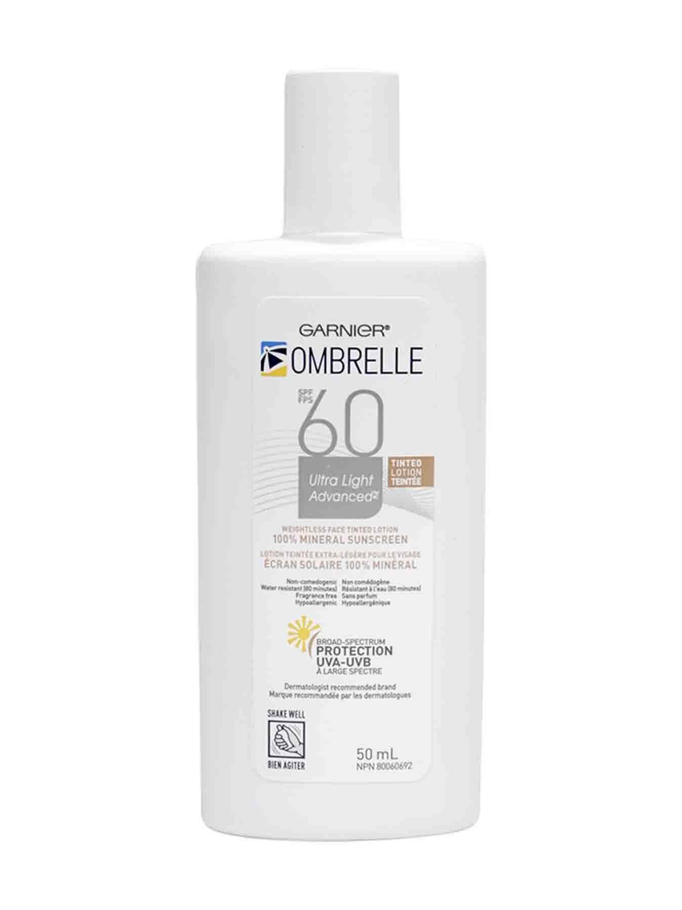Ombrelle Tinted Ultra Light Face Mineral Sunscreen Lotion Spf 60