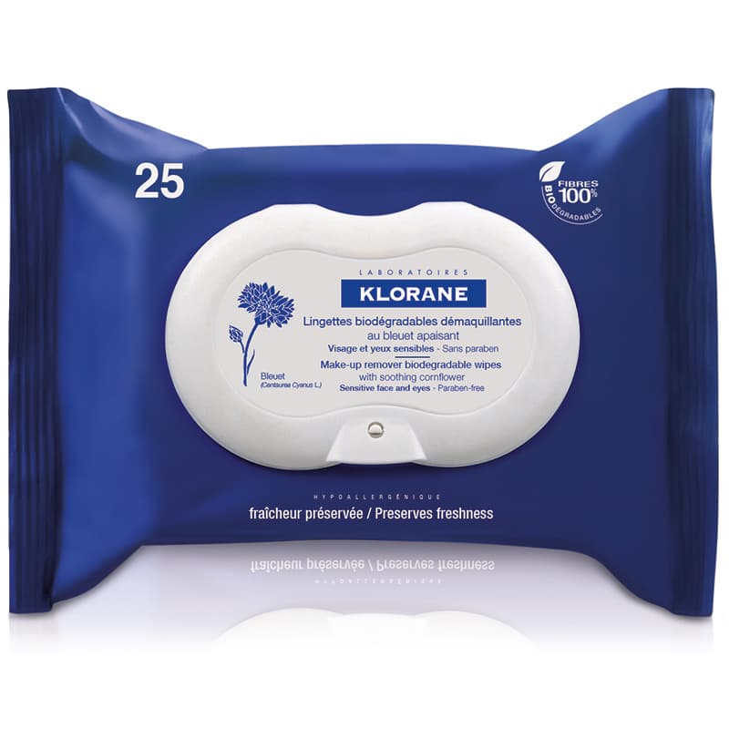 Make-up Remover Biodegradable Wipes with Soothing Cornflower