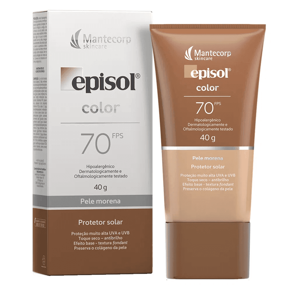 Protetor Solar Facial Episol Color Tom 1 Ext Claro FPS 70