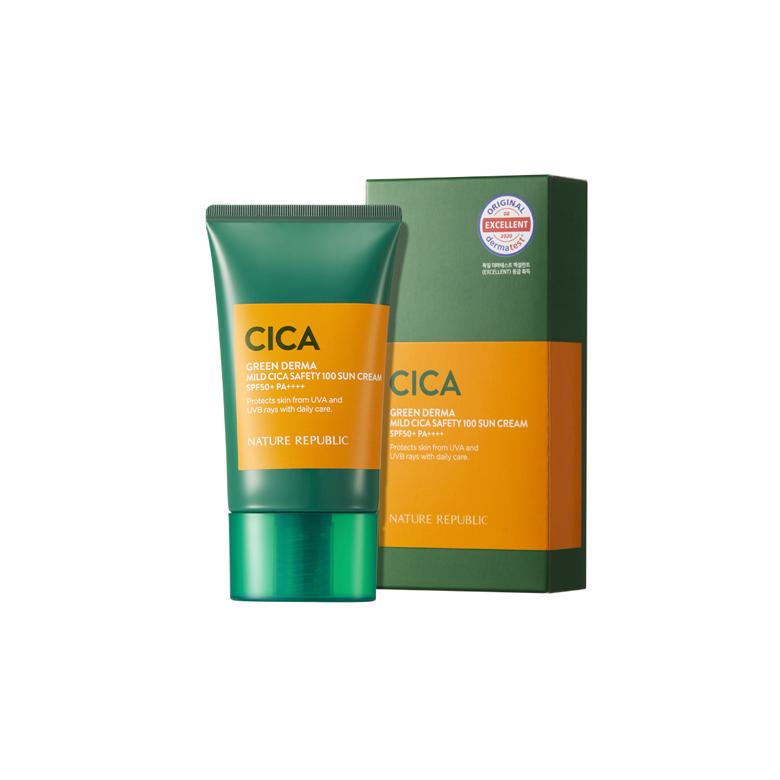 Green Derma Mild Cica Safety 100 Sun Cream SPF50+ PA++++