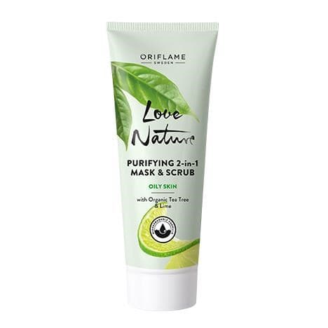 Love Nature Purifying 2-in-1 Mask & Scrub with Organic Tea Tree & Lime