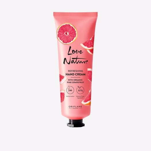 Love Nature Refreshing Hand Cream with Organic Pink Grapefruit