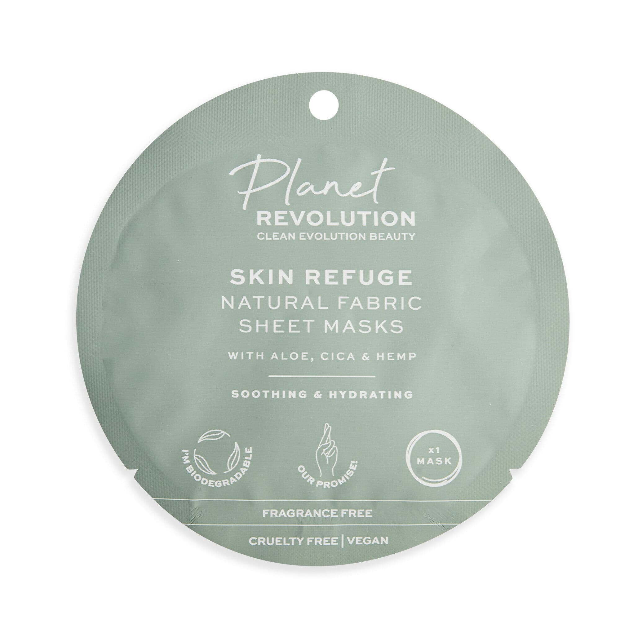 Skin Refuge Soothing & Hydrating Biodegradable Aloe Fabric Sheet Masks