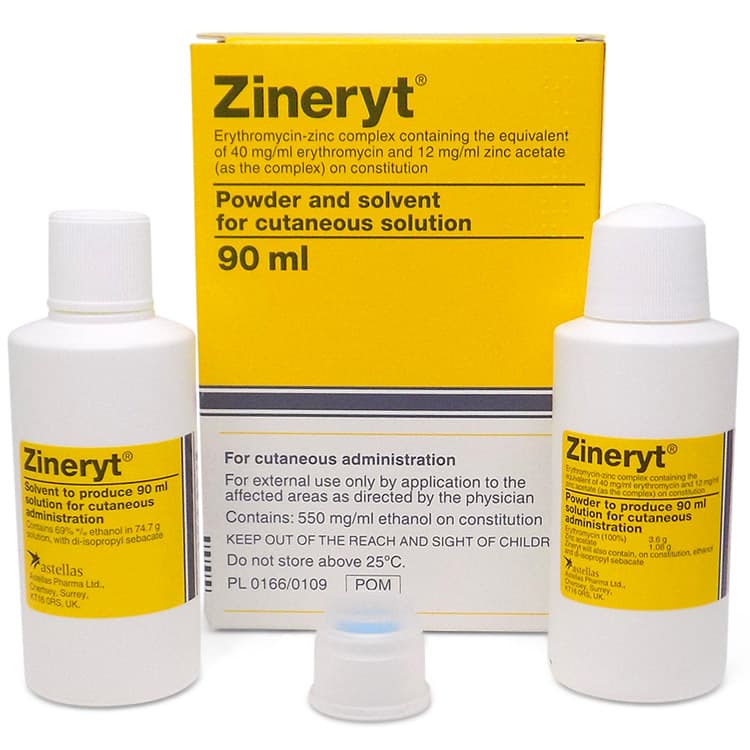 Erythromycin + Zinc Acetate Solution