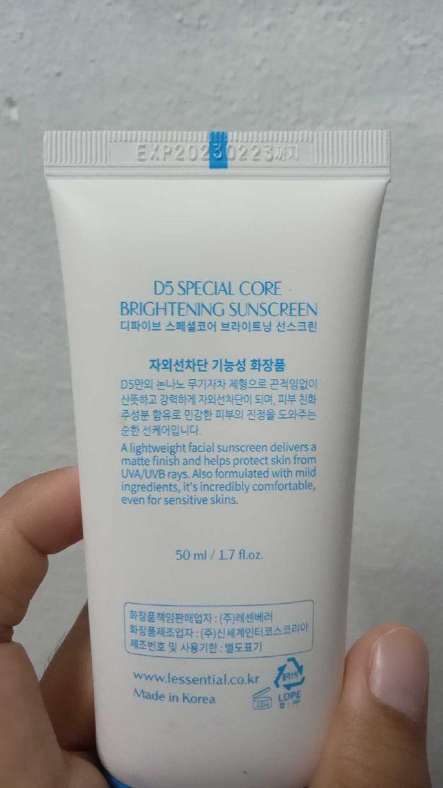 D5 Brightening Sunscreen SPF50+ PA++++ product review