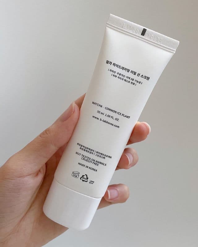 B_LAB Matcha Hydrating Real Sun Screen SPF 50+ PA++++ review photo by evrydayskin