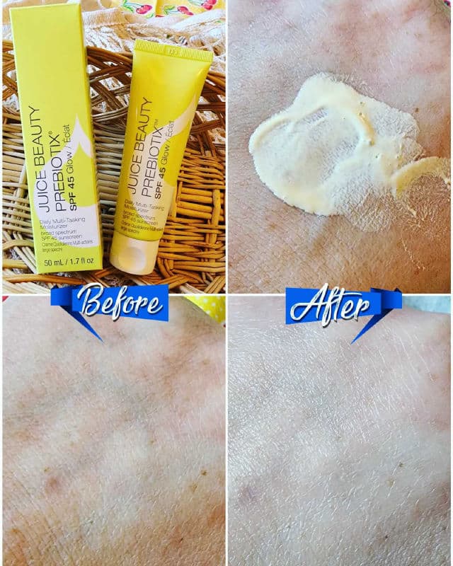Juice Beauty Prebiotix SPF 45 Glow Daily Multi-Tasking Moisturizer review photo by Researching4Beauty