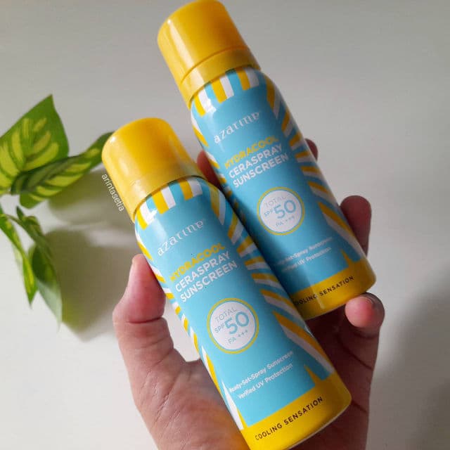 Azarine Hydracool Ceraspray Sunscreen SPF50 PA+++ review photo by arintasetia