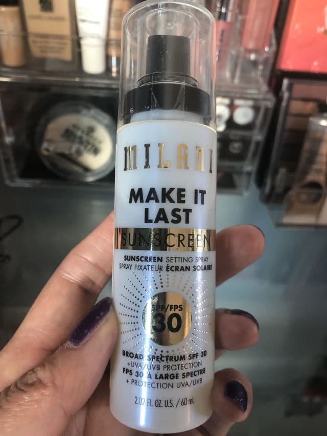 Milani Cosmetics Make It Last Sunscreen Setting Spray SPF 30 review photo by Allthingsbeauty123
