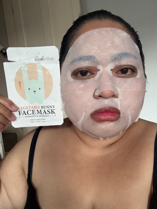 Look At Me Vegetable Bunny Face Mask review photo by ReviewsLynWrotes